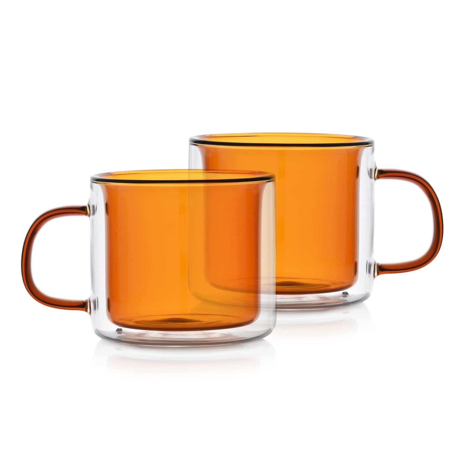 Bernsteinfarbene Thermogläser 2 X 250 Ml Doppelwandig Farg Duka