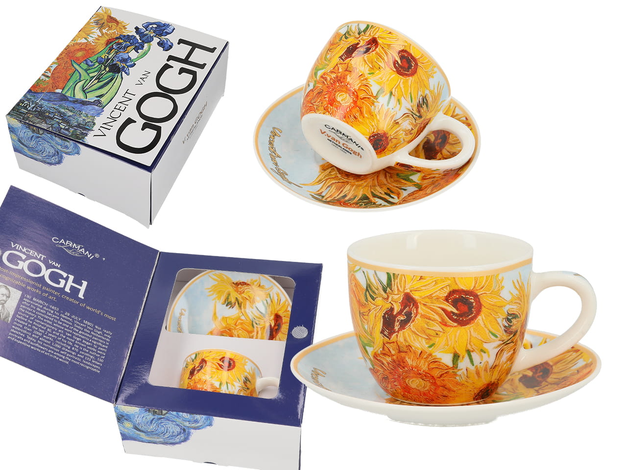 Carmani, Espressotasse Mit Untertasse – Van Gogh/sonnenblumen