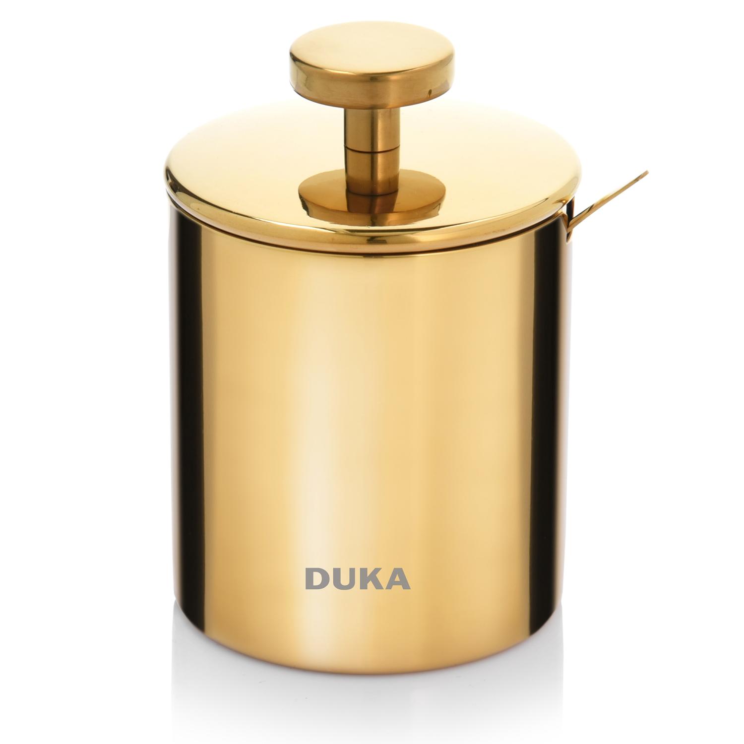 Zuckerdose Mit Löffel, 250 Ml, Goldstahl, Barista-duka