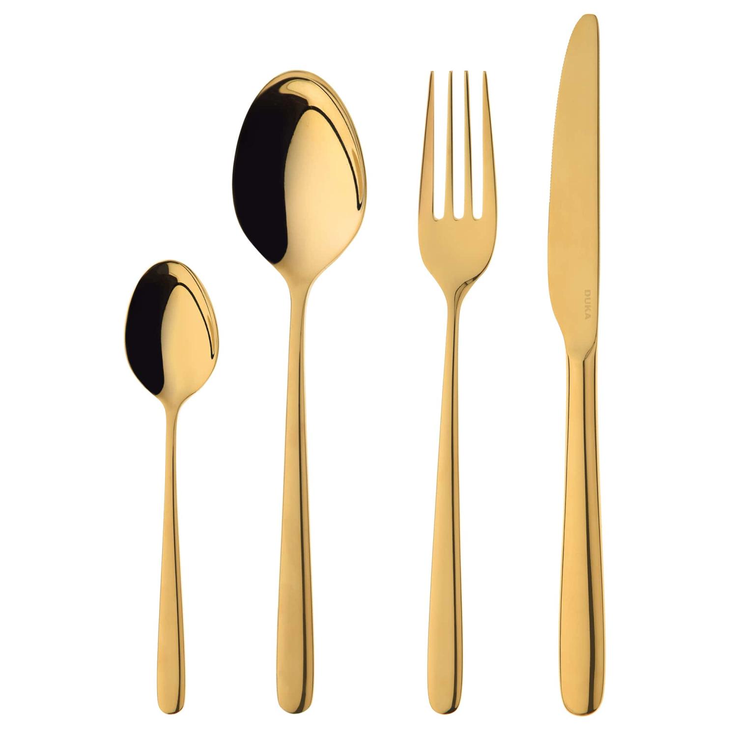 24-teiliges Goldbesteck-set Für 6 Personen, 18/10 Stahl, Tropea Duka