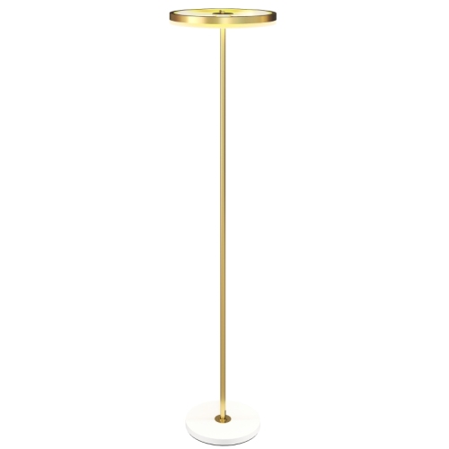 Led-stehlampe Mit Einstellbaren 3 Farbtemperaturen, Fußschalter, Acryl-lampenschirm Und Goldfarbenem Metallgestell, Für Wohnzimmer, Schlafzimmer Und Büro
