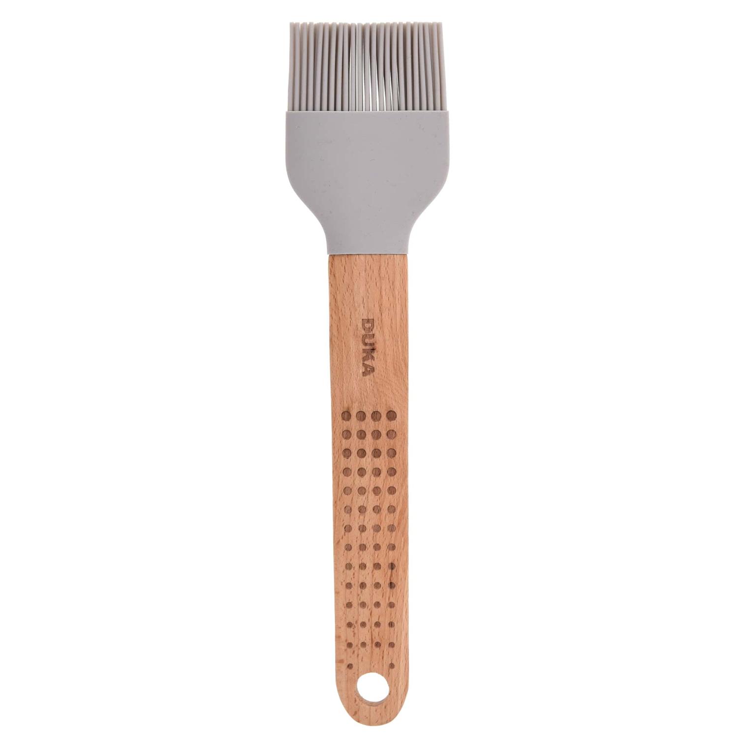 Praktische Küchenbürste Aus Silikon Mit Holzoptik, Grau, Fiffig Duka