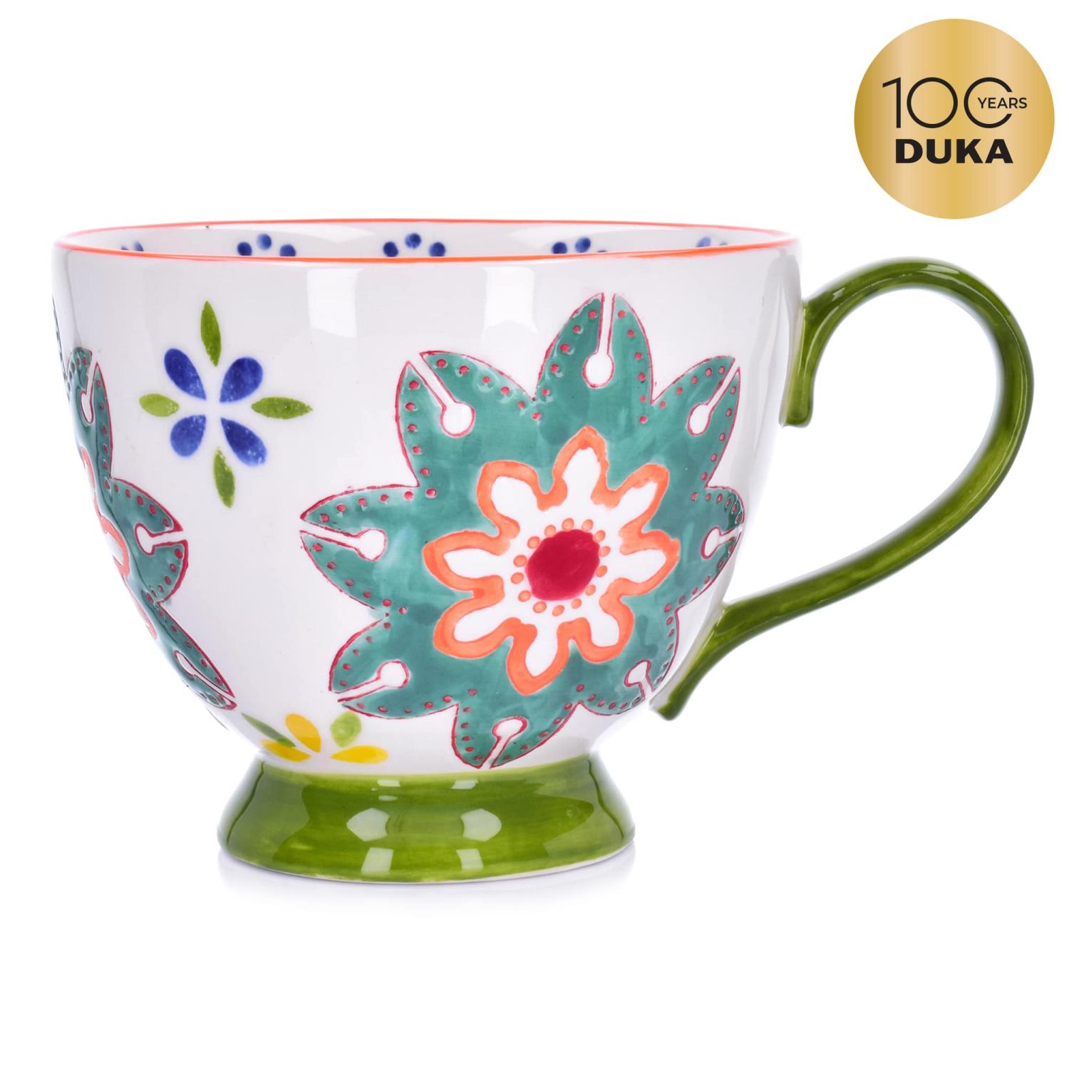 Schwindelerregender Blumenbecher 400 Ml Grün Mit Rotem Rand, Floristenladen
