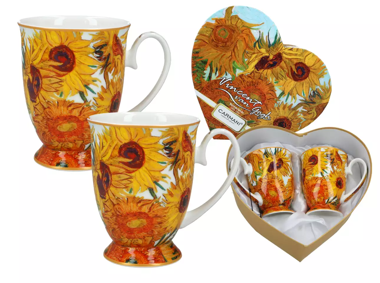 Carmani, Tassen Im Herzen - Van Gogh/sonnenblumen