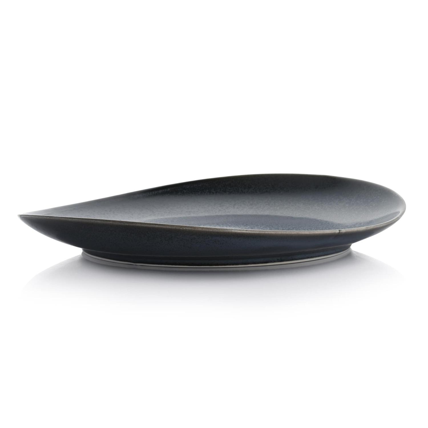 Porzellan-speiseteller 28 Cm Graphit Reaktivglasur Time Black Duka