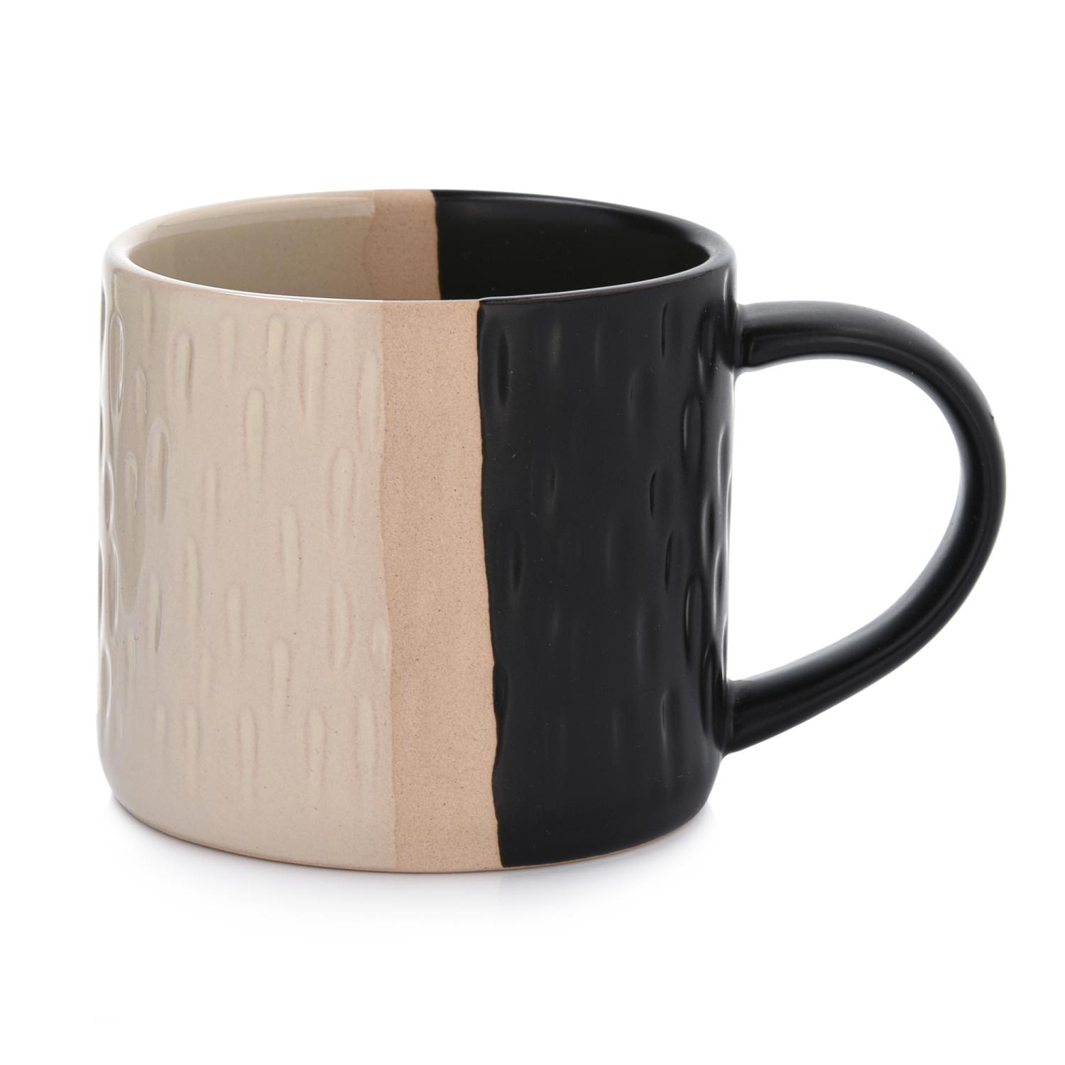 250 Ml Kaffeebecher Aus Schwarzem Und Cremefarbenem Steingut Von Kraft Duka