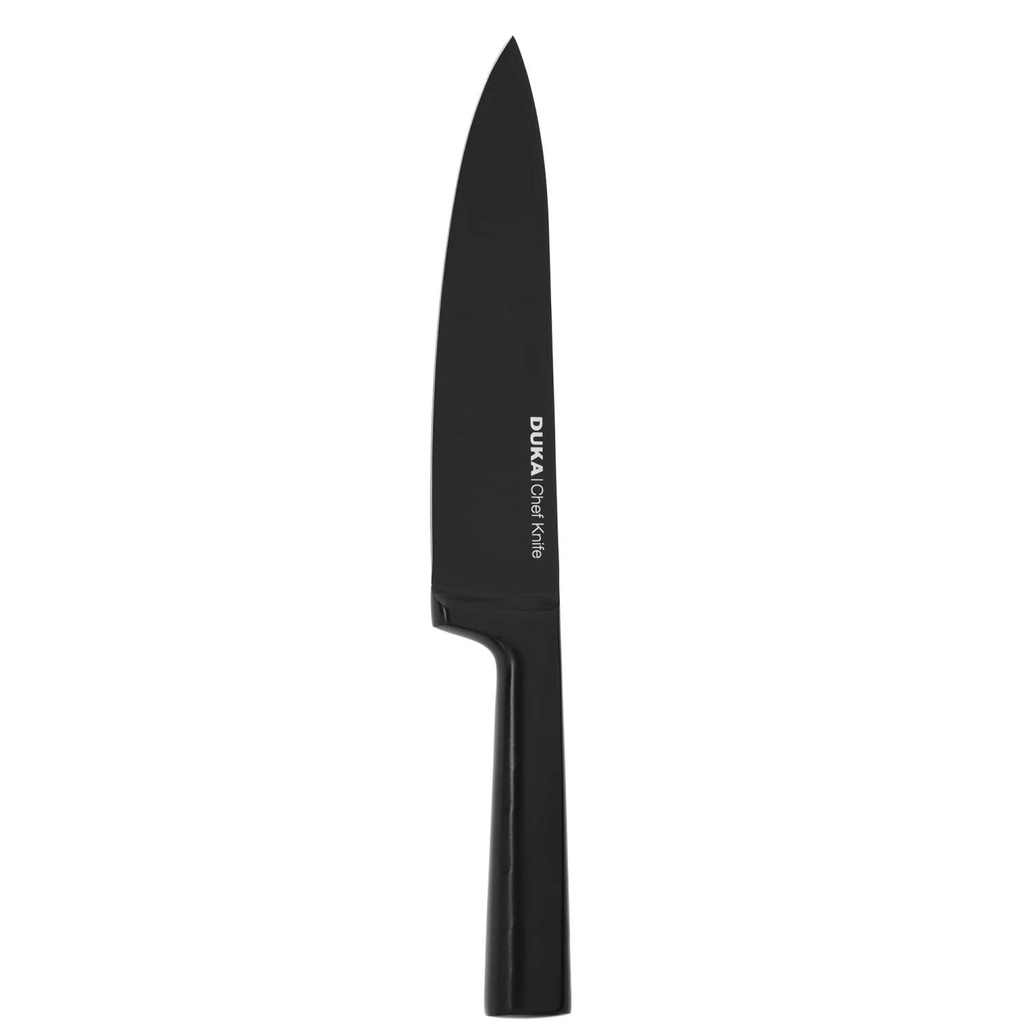 Professionelles Kochmesser 20 Cm, Schwarzer Edelstahl, Loft Duke