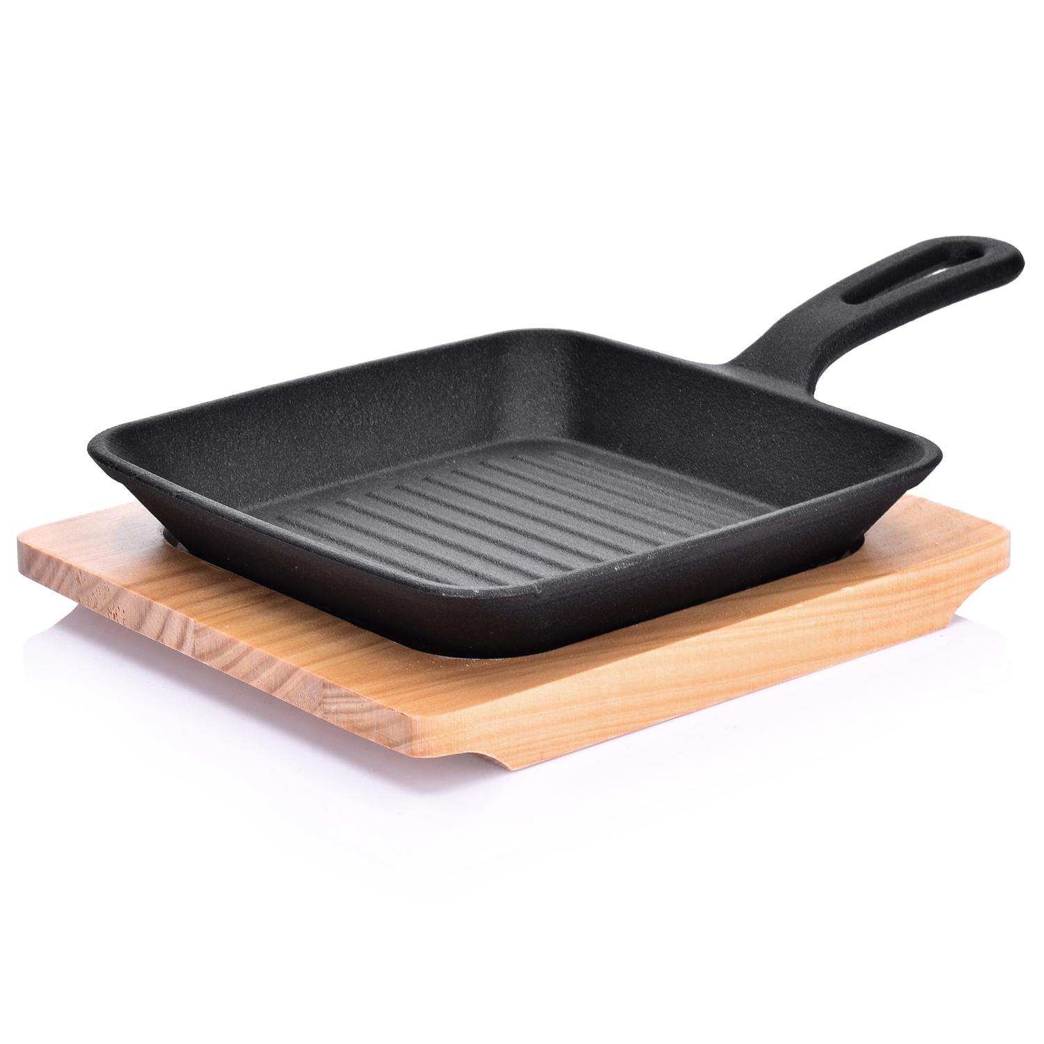 Duka Musn Grillpfanne Mit Ständer 15 Cm, Gusseisen, Schwarz