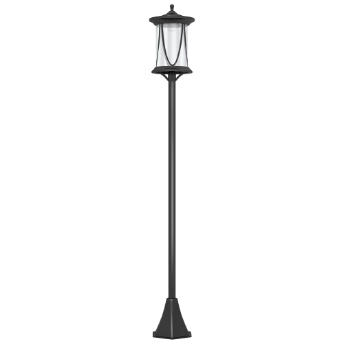 Led-solarleuchte Für Außen, Ip44, Aus Abs, Mit Lichtsensor, Wasserdicht, Kaltweißes Licht, 17x17x127 Cm, Schwarz