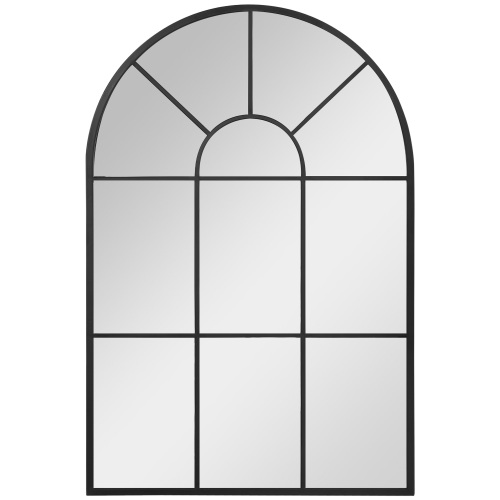 Schwarzer Metallrahmen-wandspiegel 91x60 Cm, Dekorativer Rechteckiger Spiegel Für Bad, Eingang, Wohnzimmer