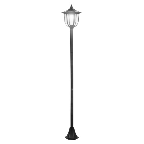 Solar-gartenlampe Led, Schwarze Kunststofflaterne 30/60 Lumen, Durchmesser 26,5 X Höhe 177 Cm, Ideal Für Garten Und Terrasse