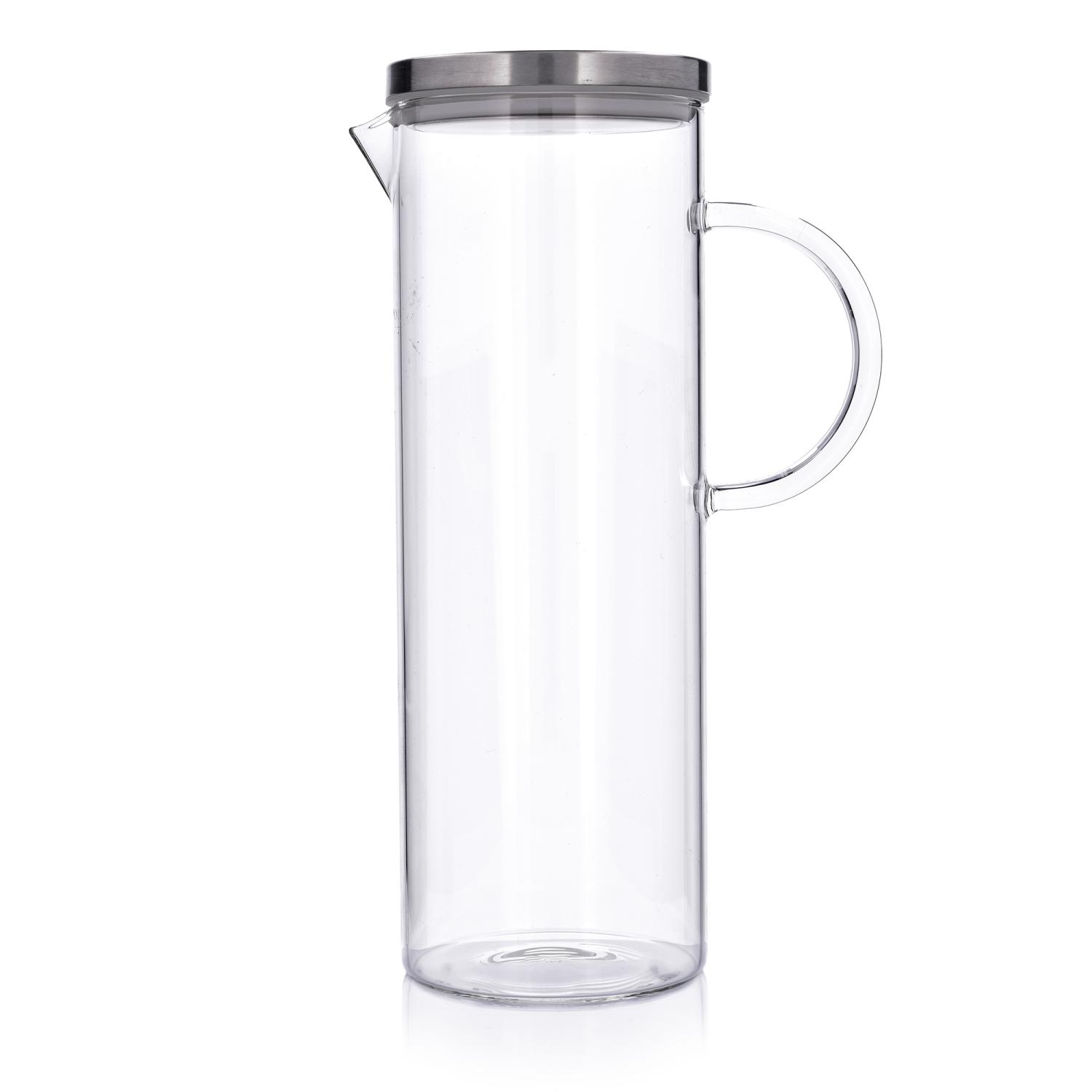 Nova Duka Hitzebeständiger Glaskrug Mit Deckel, 1,5 L