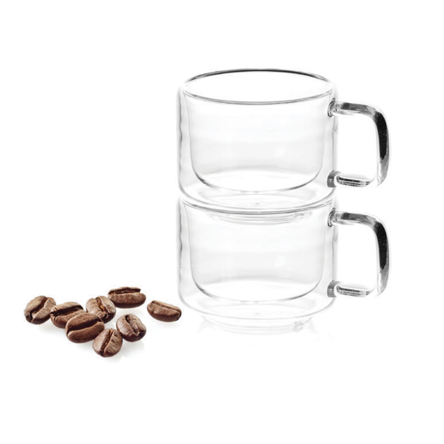 Ein Atemberaubendes Set Aus 2 Transparenten 65-ml-espressogläsern Von Sven Duka
