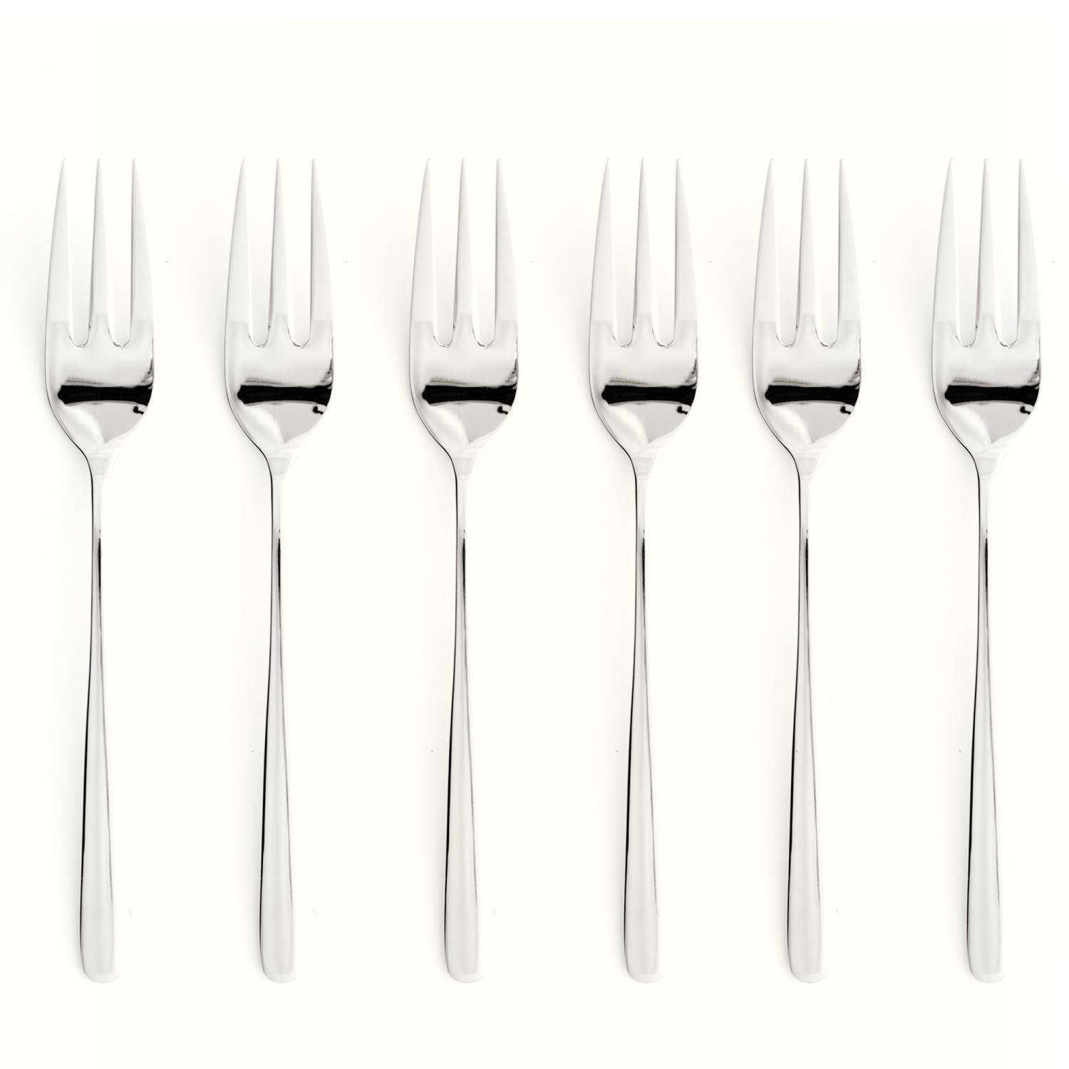 Set Mit 6 Tropea Duka Edelstahl-silber-kuchengabeln