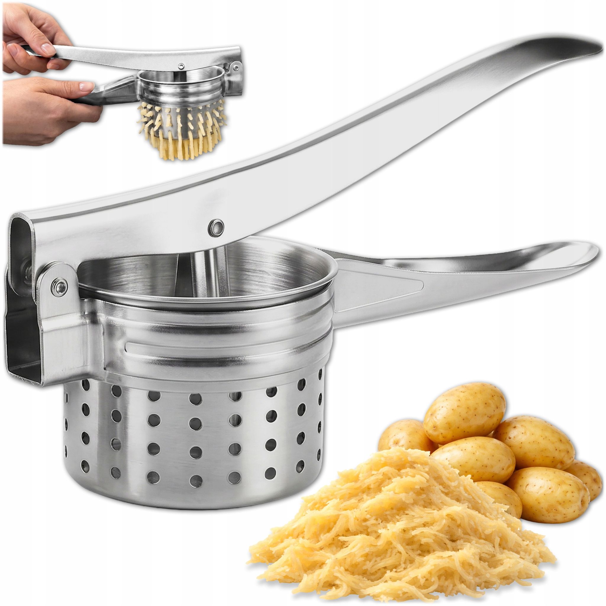 Knoblauch-kartoffelpresse, Gemüsepresse Aus Edelstahl, Stößel