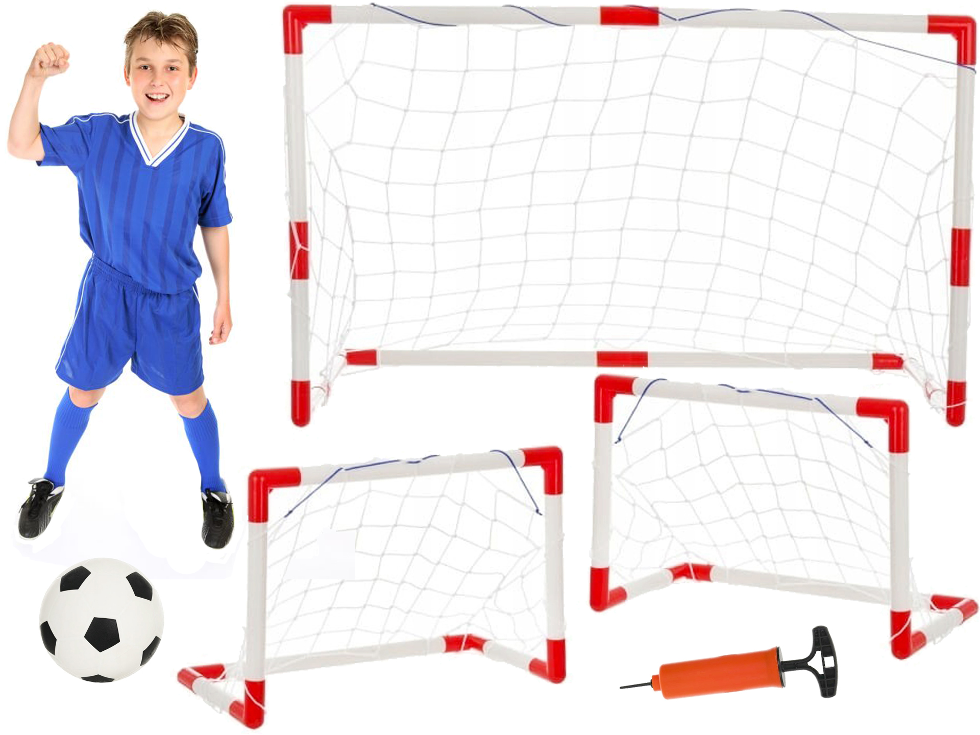 Großes Fußballtor Oder 2 Kleine Tore – 2-in-1-pumpset Für Fußball