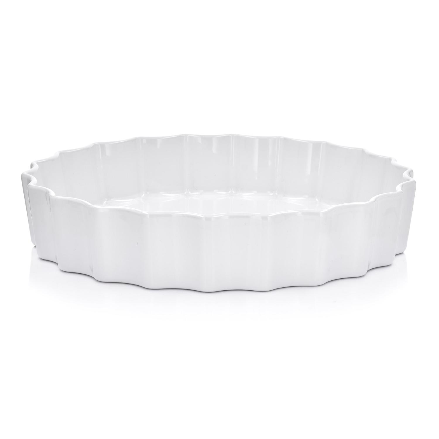 Runde Tarteform Duka Niklas 30 Cm, Weißes Steinzeug