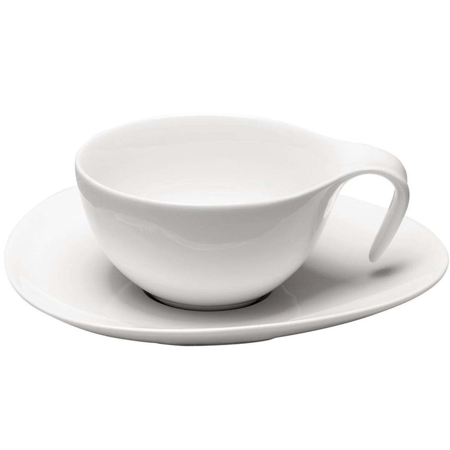 Time Duka Porzellan-kaffeetasse Mit Untertasse, 150 Ml, Weiß