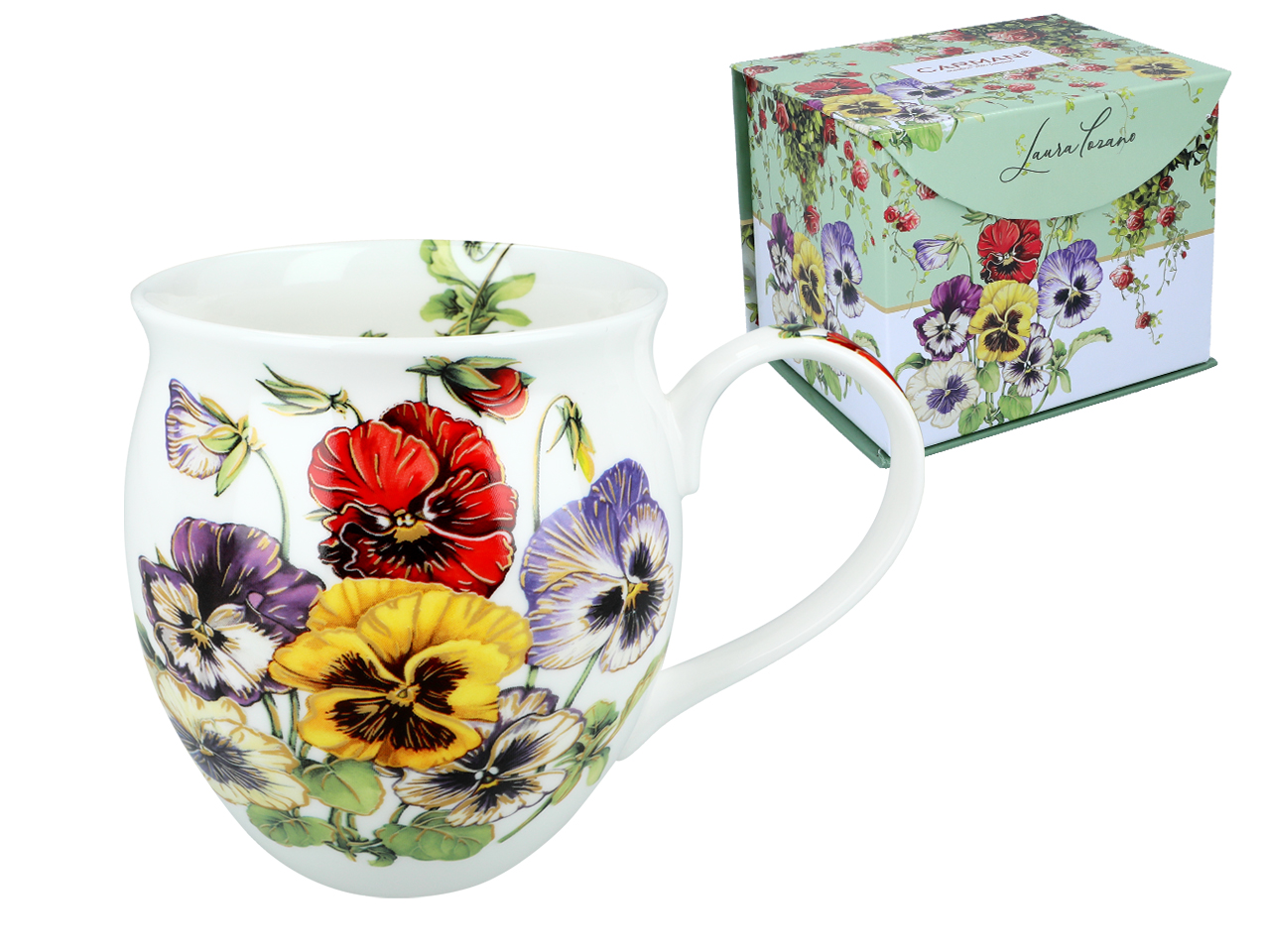 Carmani, Porzellan-töpfchenbecher 450 Ml - Laura Lozano/pansies