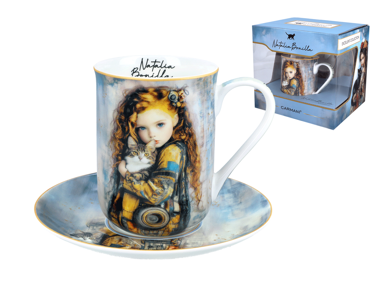 Carmani, Tasse Und Untertasse - Natalia Bonilla/mia's Cat Tales