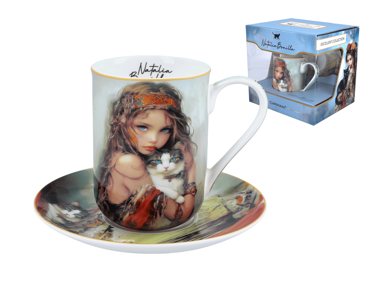 Carmani, Tasse Und Untertasse - Natalia Bonilla/clara's Cat Tales