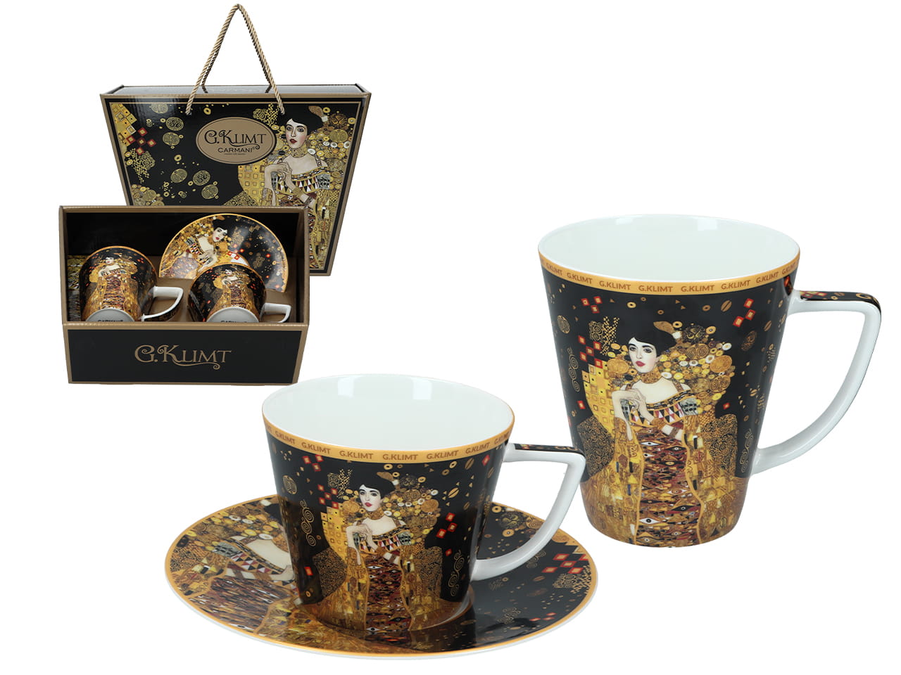 Carmani, Set Für Zwei Personen: Tasse + Becher - Gustav Klimt/adele Bloch-bauer
