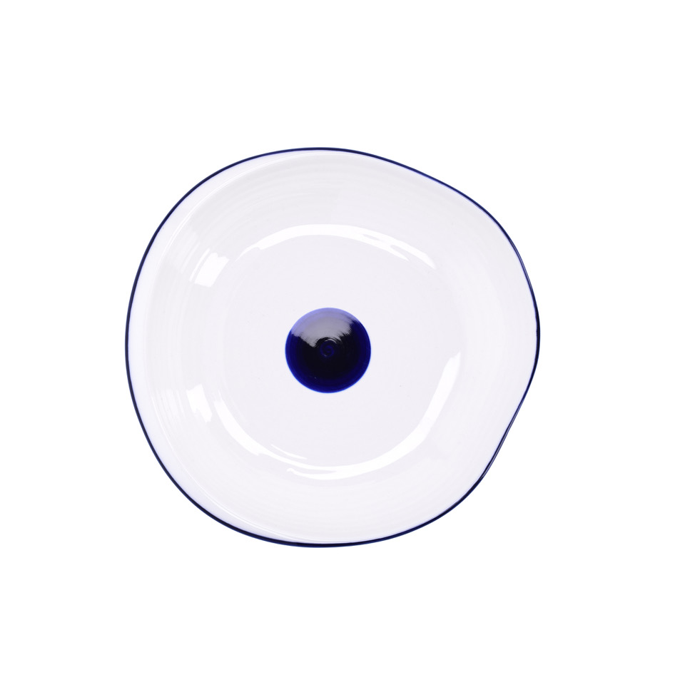 Tiefer Teller Krog 21,5 Cm Weiß Marineblau Duka