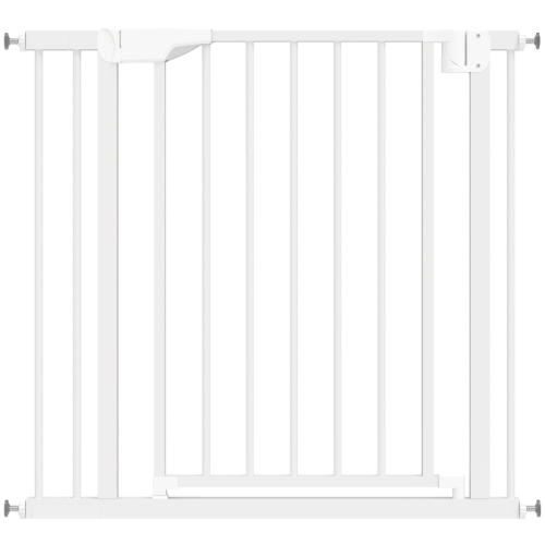 Sicherheitstür Für Kinder Und Haustiere, 76-89 X 76 Cm, Weiß, Automatische Schließung, Installation Ohne Bohren, Schutzbarriere Für Treppe Und Küche