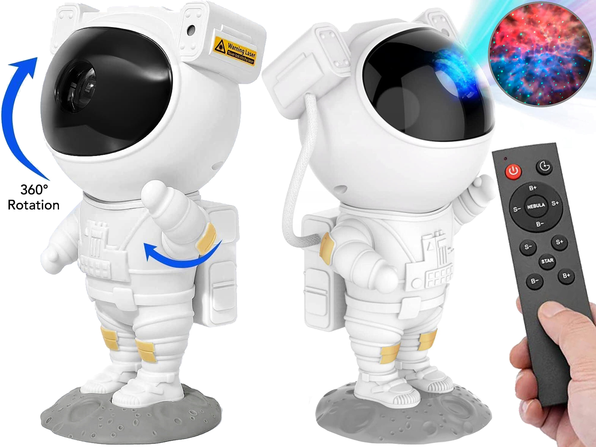 Nachtlichtprojektor Astronautensternprojektor Led Für Kinder Mit Fernbedienung