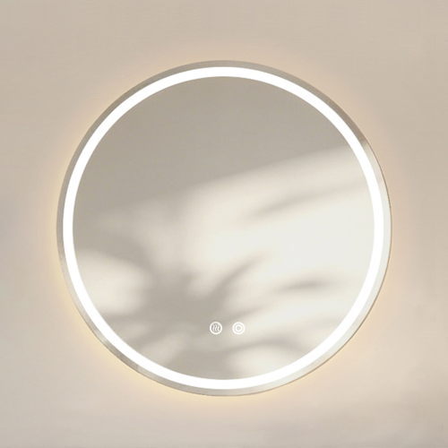 Runder Badezimmerspiegel 60x60 Cm Mit Led-beleuchtung, Beschlagfreier Kosmetikspiegel Mit Einstellbarer Helligkeit Und Farbtemperatur (3 Modi), Intelligenter Wandspeicher Für Moderne Inneneinrichtung