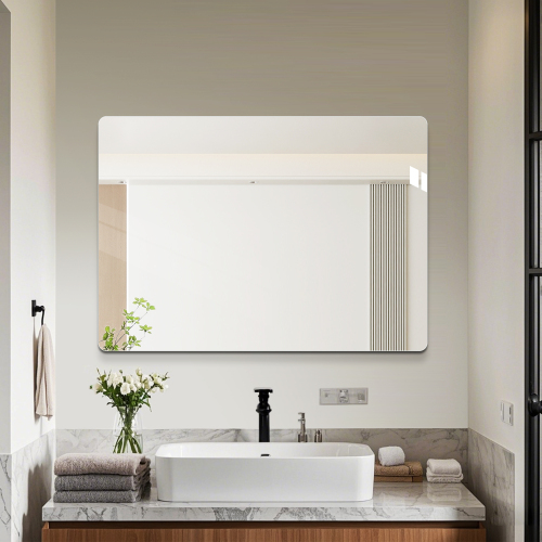 Badezimmerspiegel 50x70 Cm, Rechteckiger Wandspiegel Für Waschtisch Und Wc