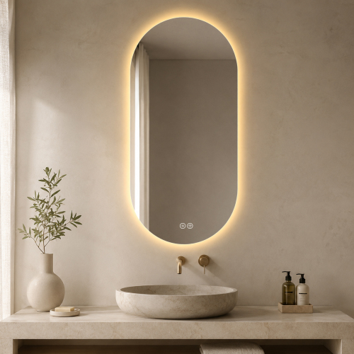 Led-badezimmerspiegel 60x120 Cm, Intelligenter Berührungsempfindlicher Anti-beschlag-spiegel Mit Display, Wandspiegel Für Friseur Und Badezimmer