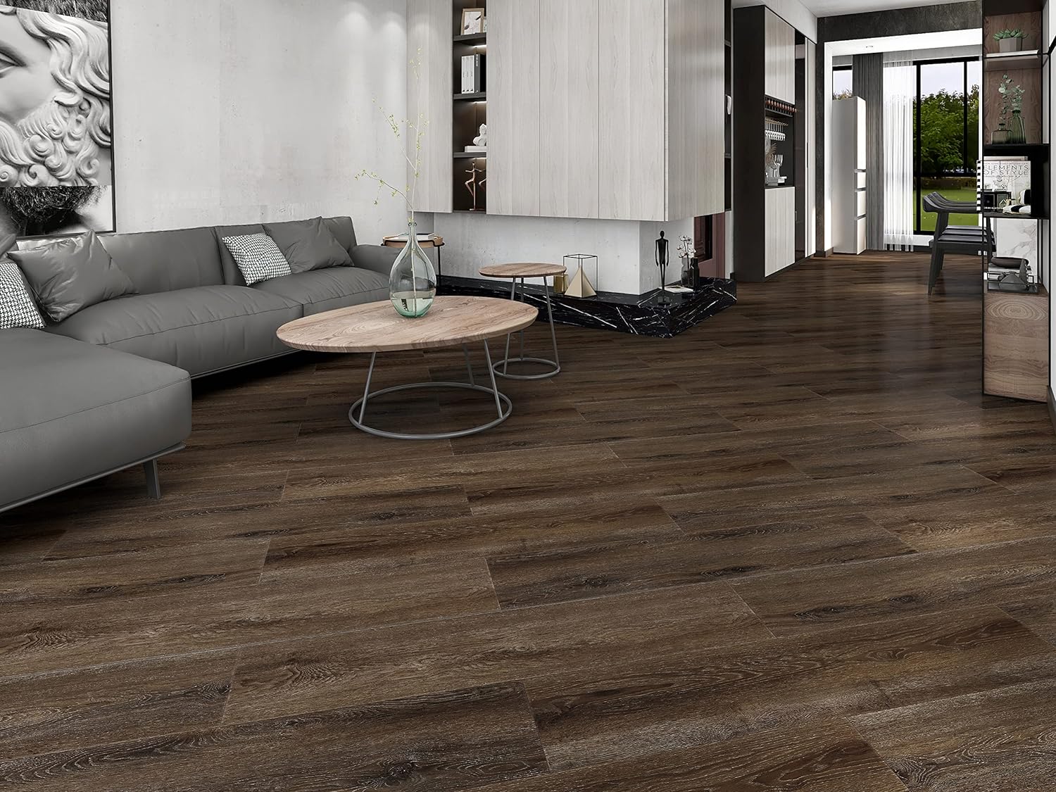 Vinylboden (112.0 X 22.8 X 6.0 Cm), 4 Mm Parkettlage, 1 Mm Ixpe, 10 Stück, Pvc, Hellgrau