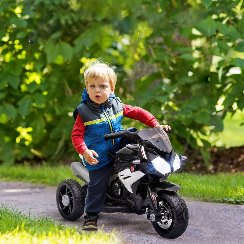 Elektro Kindermotorrad (86x42x52 Cm), Mit Lichtern Und Geräuschen, Kunststoff, Schwarz