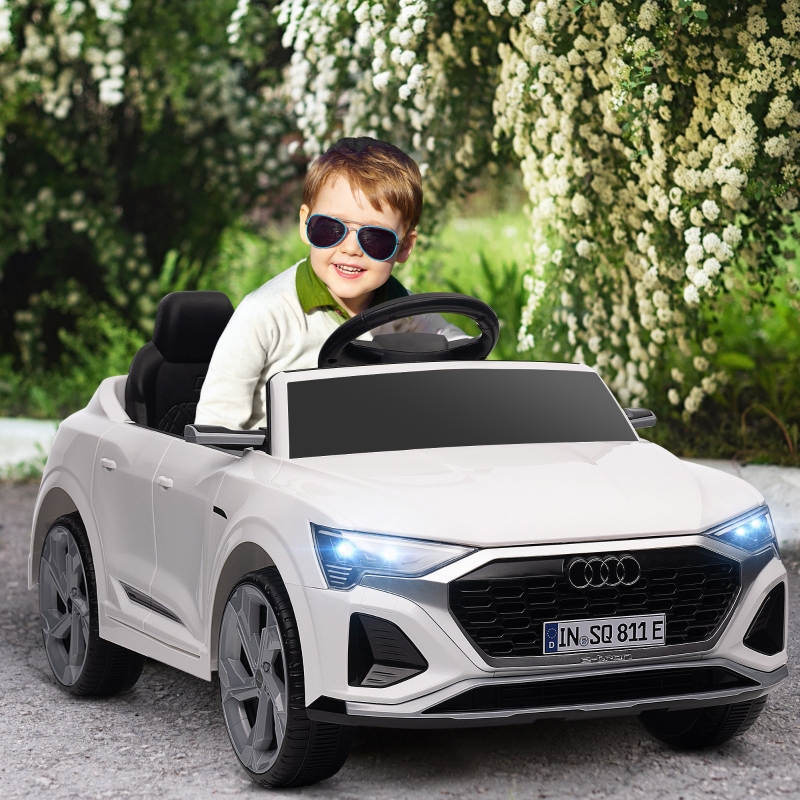 Redom Kinder Elektroauto 98x49.5x43 Cm, Mit Fernbedienung, Scheinwerfern Und Musik, Kunststoff, Weiß
