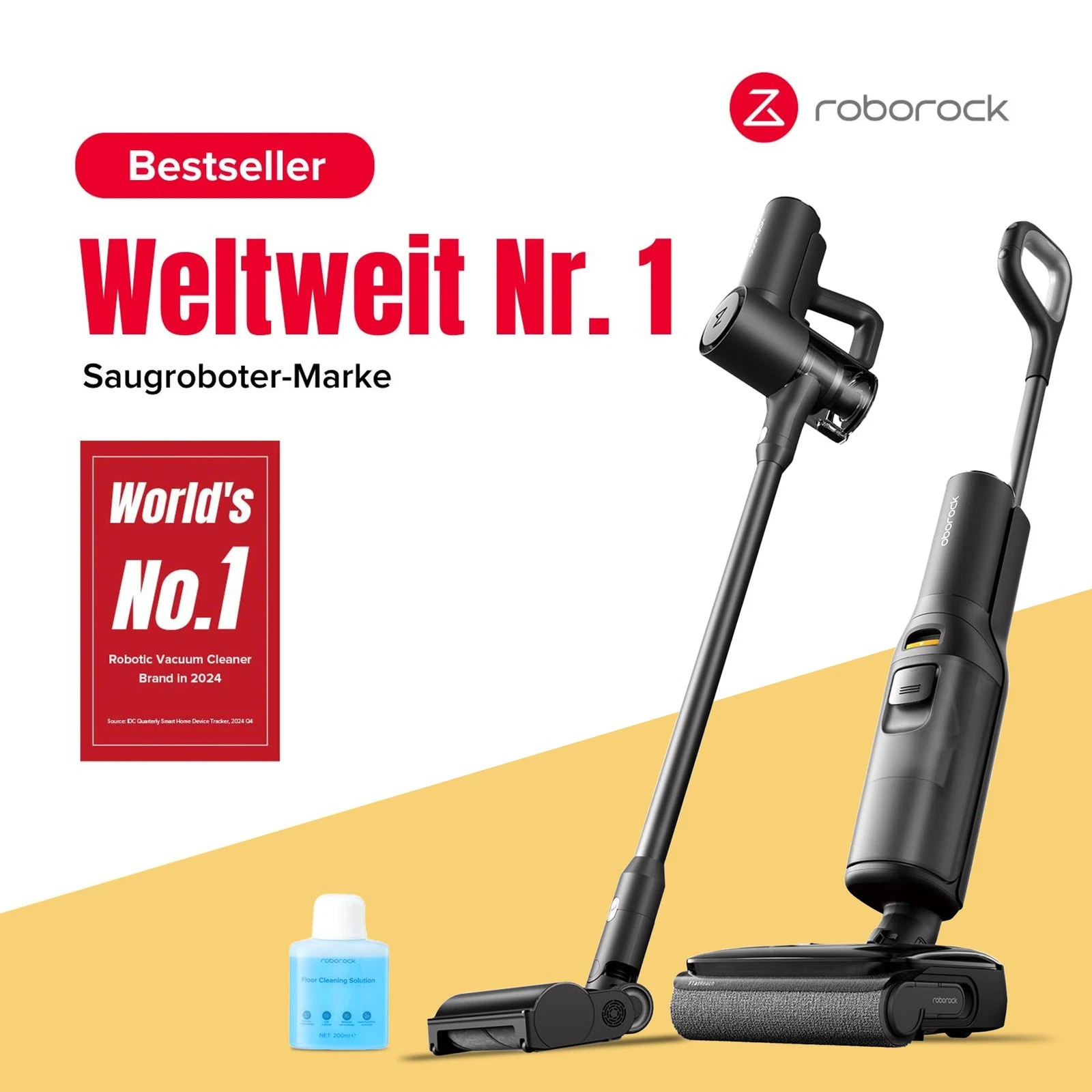 [generalüberholtes Produkt]roborock F25 Combo 5-in-1 Kabelloser Kombi-nass-trocken-staubsauger, 20.000 Pa Absaugleistung, Für Nasse Und Trockene Verschmutzungen, Mit Selbstreinigung Und -trocknung