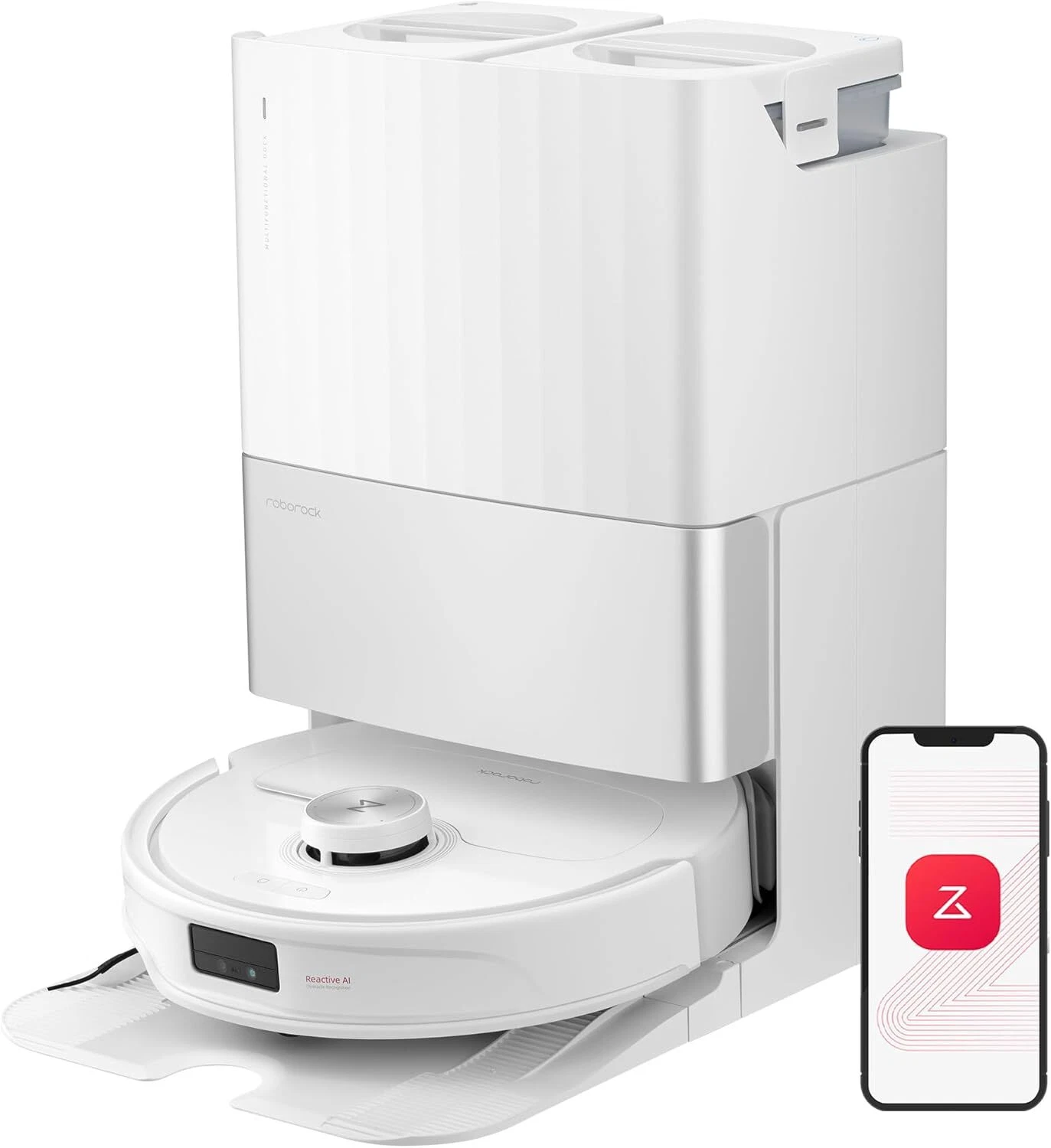 [generalüberholtes Produkt]roborock Qrevo Master Saugroboter Mit All-in-one-dock,10000pa,ai-hindernisvermeidung/heißwasser-moppwäsche/flexiarm-design Kantenreinigung/app