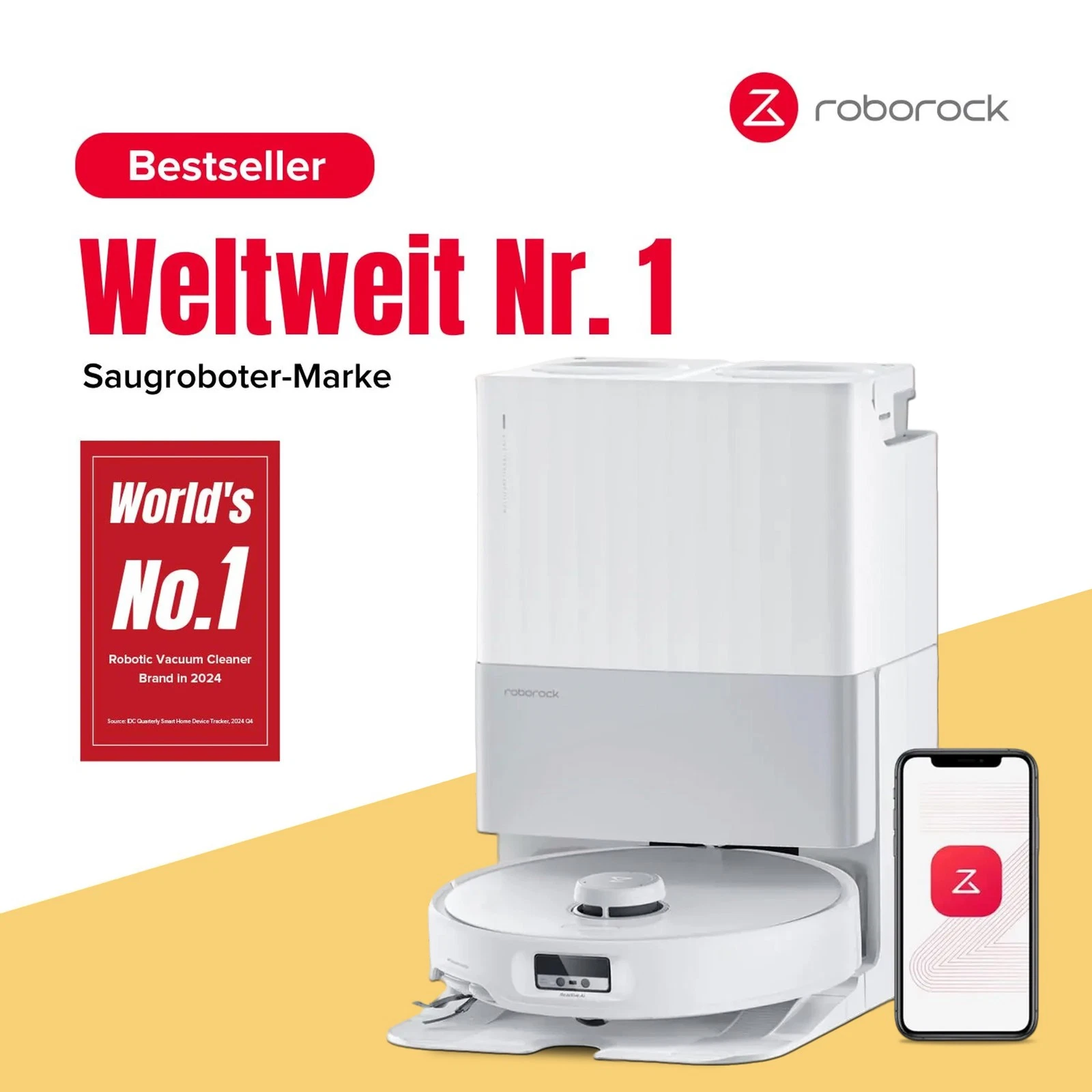 [generalüberholtes Produkt]roborock Qrevo Edge Saug-wischroboter Anti-haarwicklung Adaptilift 18.500 Pa
