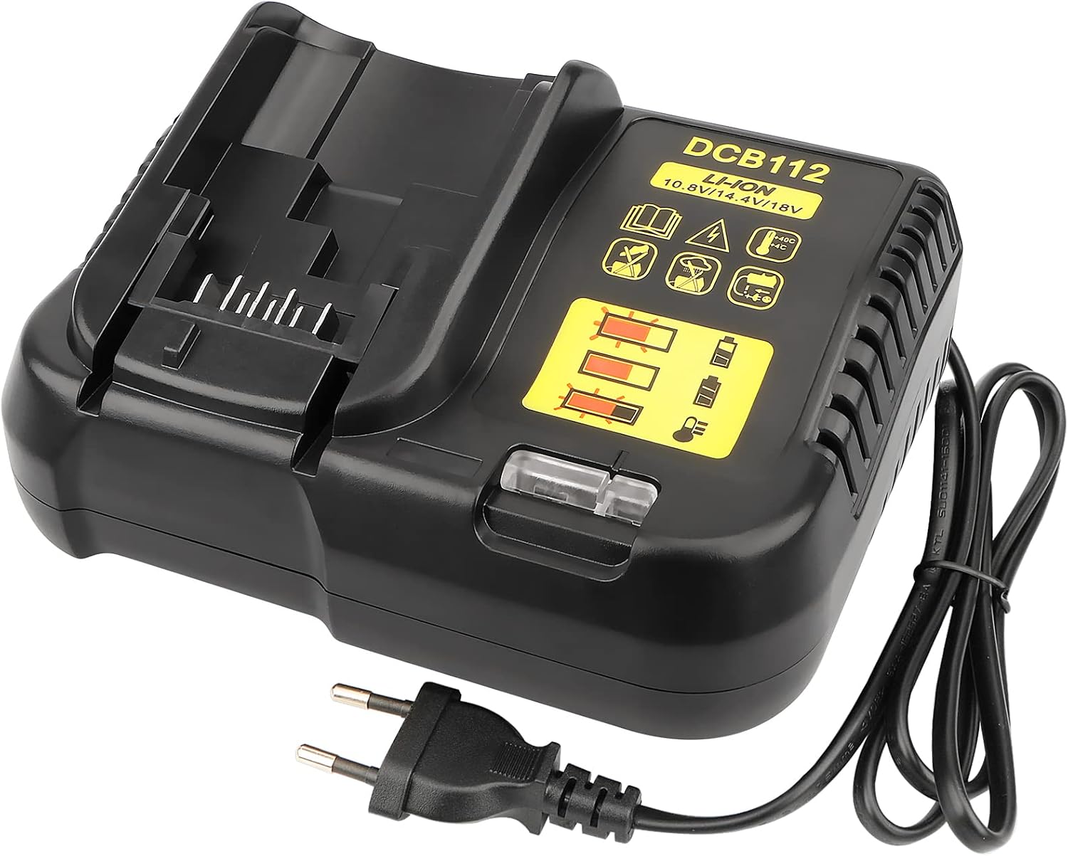 10,8v – 18v Li-ionen-ladegerät, Kompatibel Mit Dewalt-akkus Kompatibel Mit Dewalt Xr-akkus, Ersetzt Das Multispannungs-ladegerät Dcb112 (10,8v – 18v)