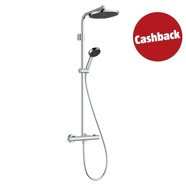 Hansgrohe Activera S - Brauseset mit Thermostat, Durchmesser 24 cm, 2 Strahlarten, EcoSmart, Chrom 28078000