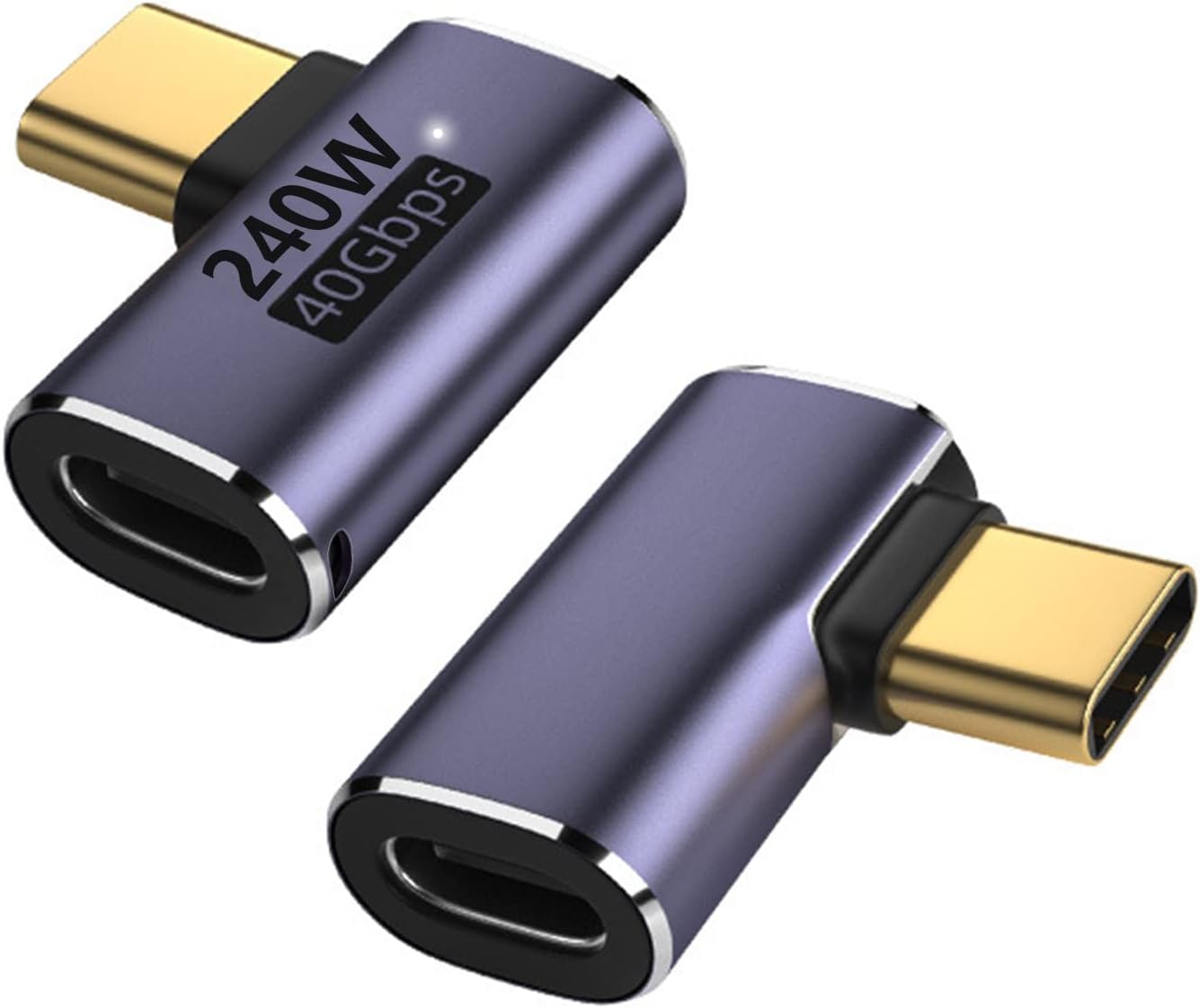 90-grad-usb-c-adapter, Rechtwinkliger Usb-c-adapter Mit 40 Gbit/s Pd, 240 W, 8k Bei 60 Hz, Kompatibel Mit Steam Deck, Switch, Vr Und Anderen Typ-c-geräten (2er-pack)