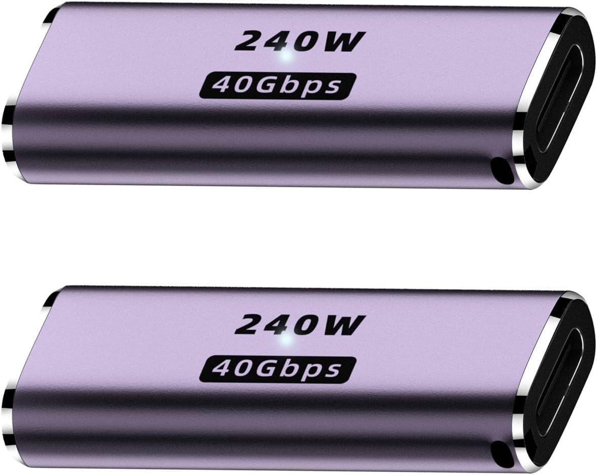 90-grad-usb-c-adapter, Rechtwinkliger Usb-c-adapter Mit 40 Gbit/s Pd 240 W 8k @ 60 Hz, Kompatibel Mit Steam Deck, Switch, Vr Und Anderen Typ-c-geräten (gerade Linie - 2 Stück)