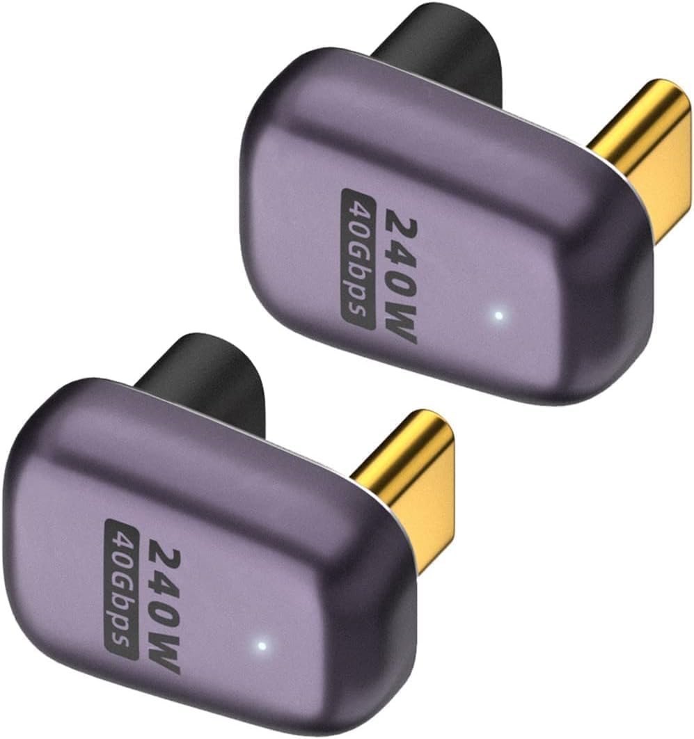 180-grad-usb-c-winkeladapter Mit 40 Gbit/s Pd, 240 W, 8k Bei 60 Hz, Kompatibel Mit Laptops, Switches, Vr Und Anderen Typ-c-geräten (2er-pack)