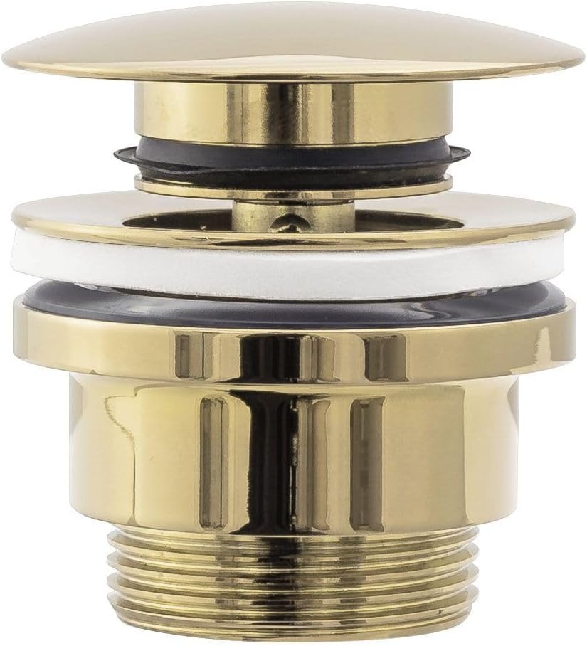 Rea Universal Click-clack Gold Waschbeckenstöpsel, Waschbeckenstöpsel Mit Überlauf, Pop-up-ablaufstopfen Aus Messing (gold)