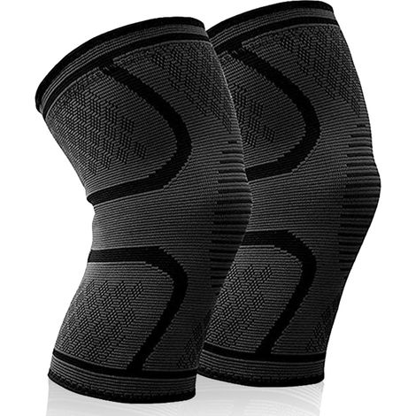 2er-pack Schwarze Kniebandagen – Kniestützbandage Für Damen Und Herren, Kniekompressionsbandage Bei Arthritis, Gelenkschmerzen, Verletzungen Und Sport (l)