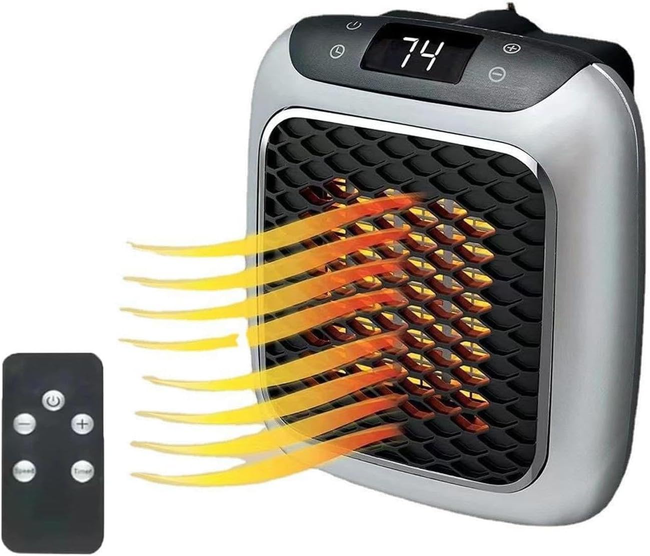 Mini-keramik-wandheizkörper 800w – Schnelle, Leise Und Energieeffiziente Heizung Mit Fernbedienung Und Led-anzeige (silber)