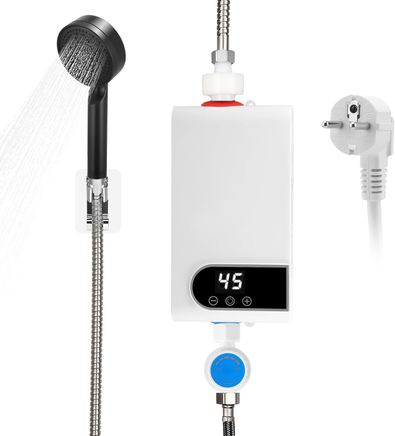 Mini-durchlauferhitzer 5500 W, Schnell, Tanklos, 220 V, Mit Duschset Und Led-temperaturanzeige Für Die Dusche