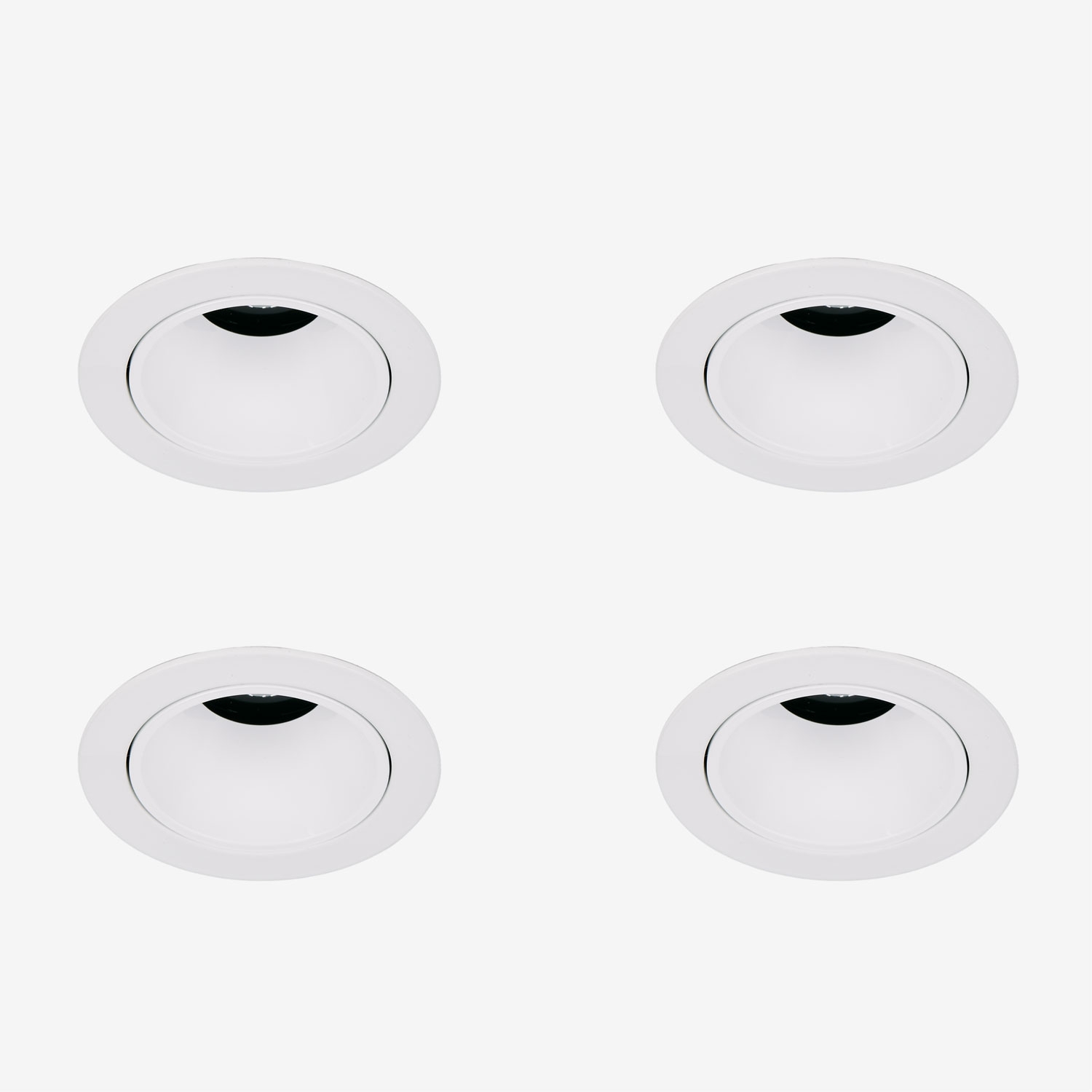 Sklum Pack Mit 4 Led-einbau-downlights Mit Runden Rahmen Ø5 Cm Aus Aluminium Orelva Weiss
