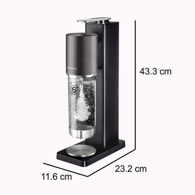 Sprudelmaschine - Sodastream - Fresh Plus - Co₂-anzeige - Flasche 1 L - Schwarz
