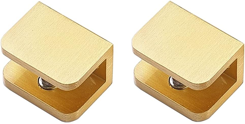 Sollbry Lot De 2 Pinces De Serrage Pour Verre, Support De Tablette En Verre Sans Perçage (10 Mm À 12 Mm, Doré)